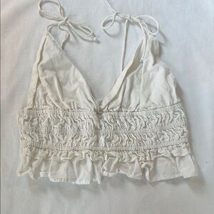 Sim & Sam 100% Cotton Smocked Crop Top